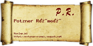 Potzner Rómeó névjegykártya